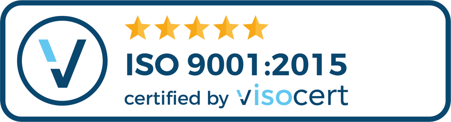 ISO 9001:2015 certified by visocert